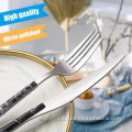 Flatware Stainless Steel Marbling Plastic Handle Cutlery Set